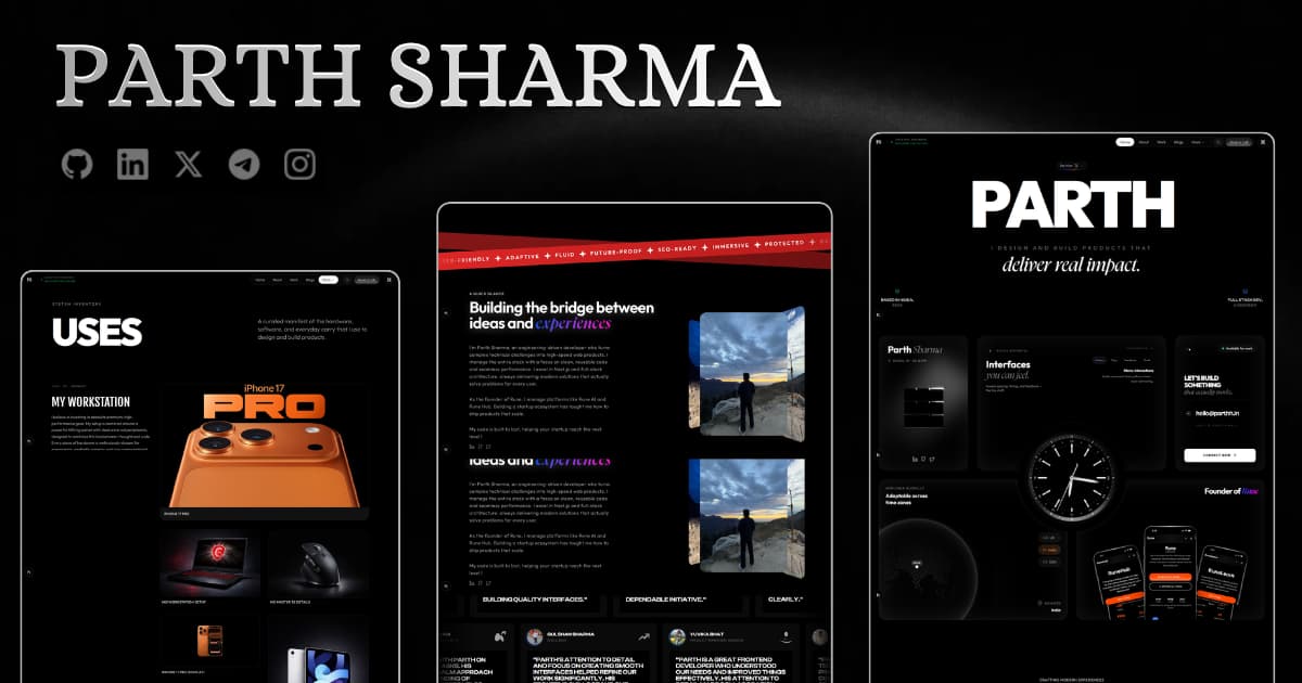 Parth Sharma interactive portfolio site
