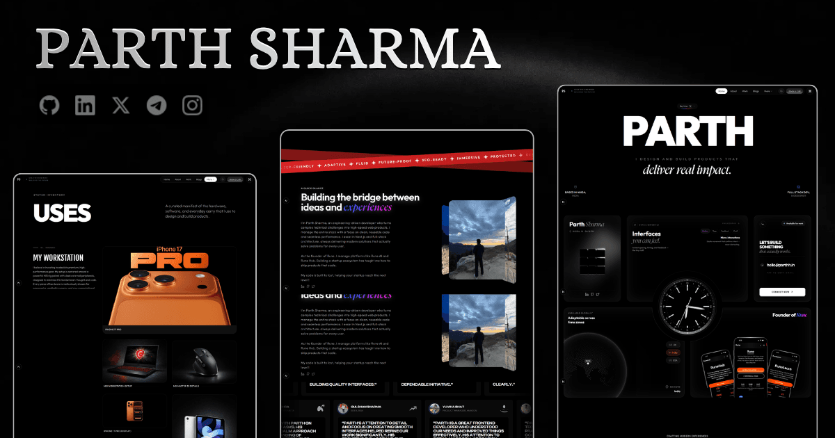Interactive portfolio — multi-device layout