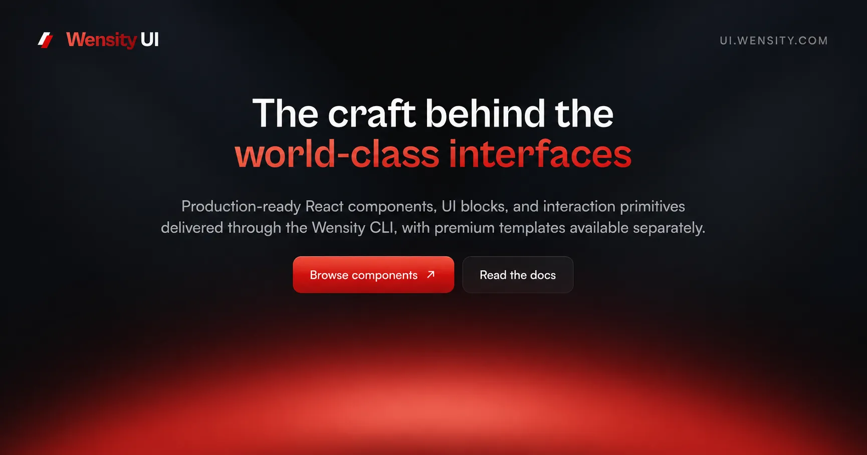 Wensity UI — component library site